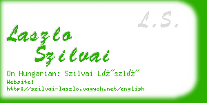 laszlo szilvai business card